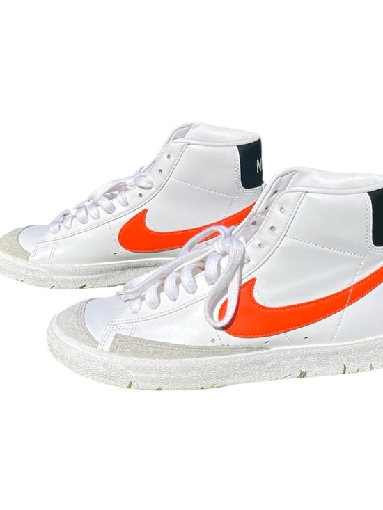 Nike Shoes - Women/Me Nike White High-Top Sneakers with Bright Orange Swoosh Men 8.5 Women 10